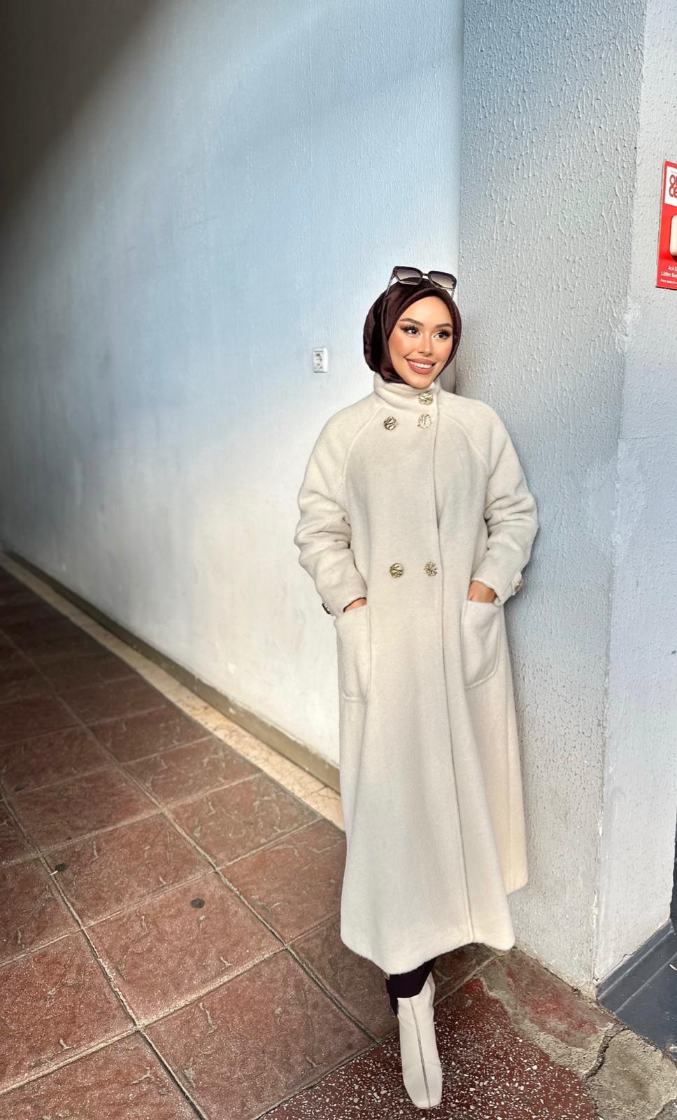 Minel Kadın Kaşe Kaban