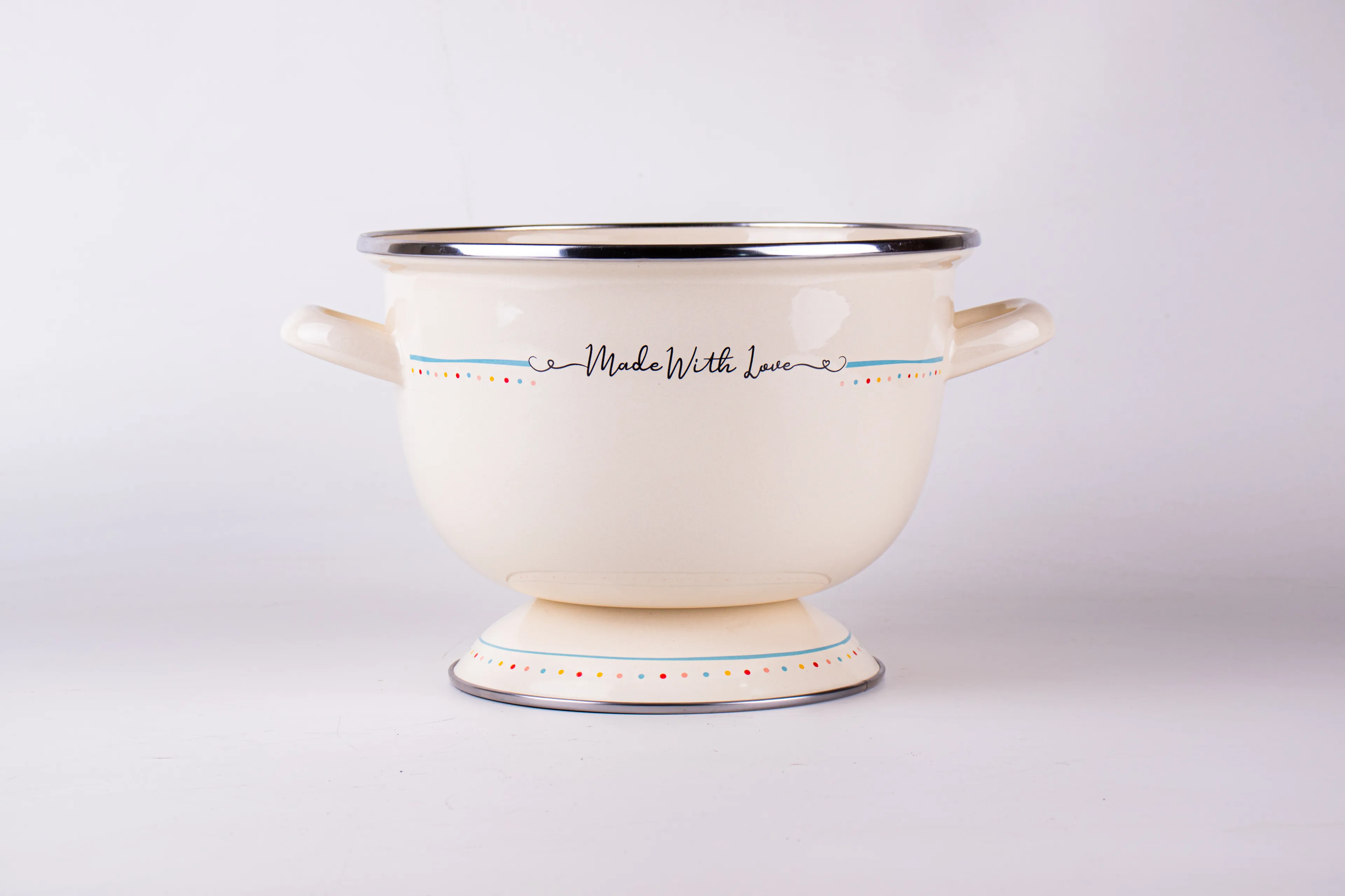 Emaye Kulplu Karıştırma Kabı