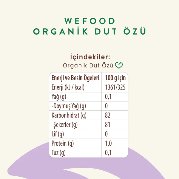 Wefood Organik Dut Özü 315 gr (Soğuk Sıkım)