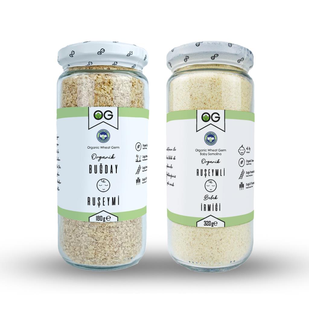 Organik Ruşeymli Bebek İrmiği ve Organik Buğday Ruşeymi Seti