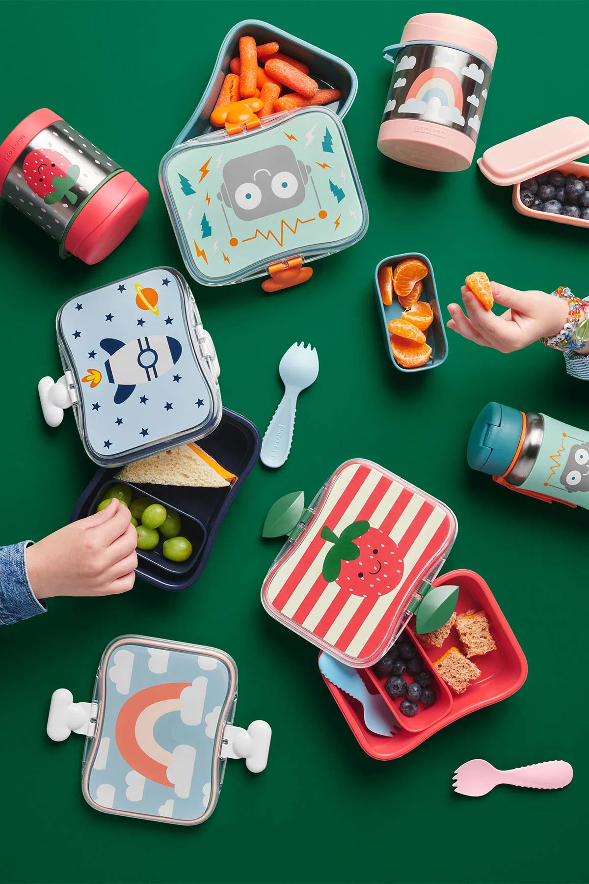 Paslanmaz Çelik Mama Saklama Termosu Seti - Roket