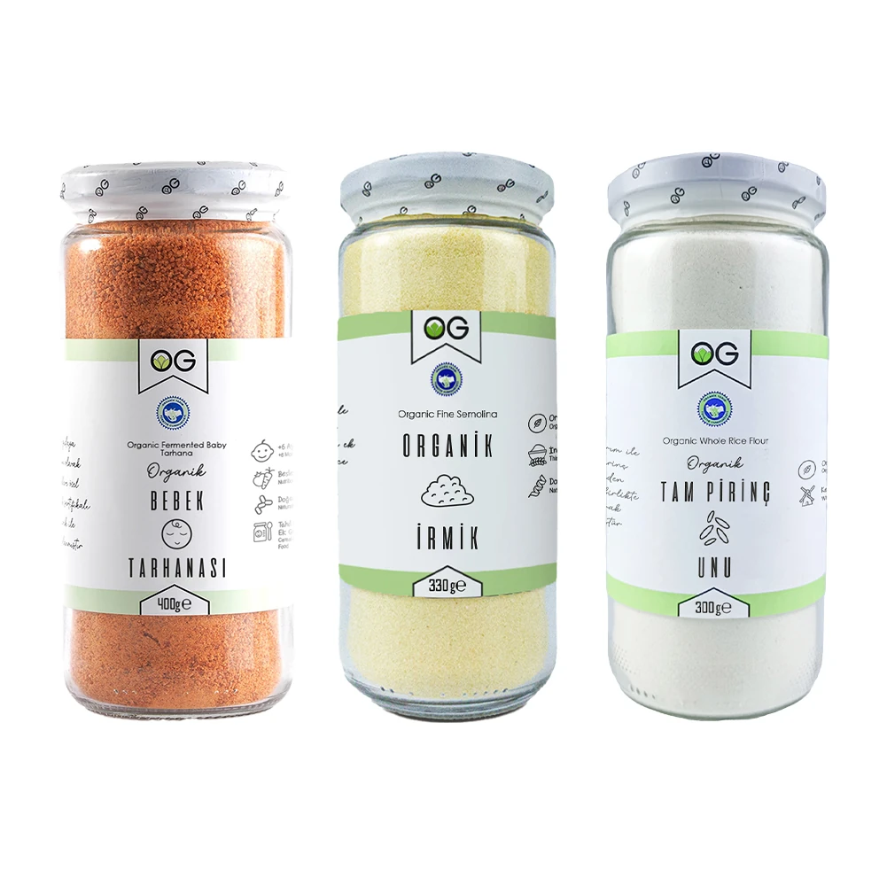 Organik Bebek Tarhanası, Organik İrmik, Organik Tam Pirinç Unu