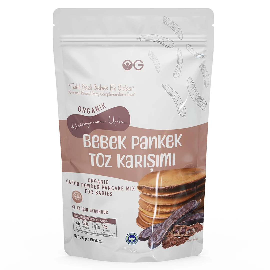 Organik Keçiboynuzu Unlu Bebek Pankek Toz Karışımı 300 Gr +8 Ay