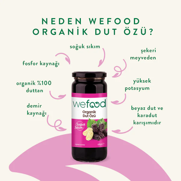 Wefood Organik Dut Özü 640 gr (Soğuk Sıkım)