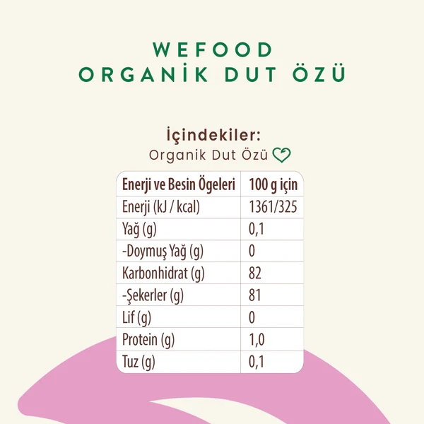 Wefood Organik Dut Özü 640 gr (Soğuk Sıkım)