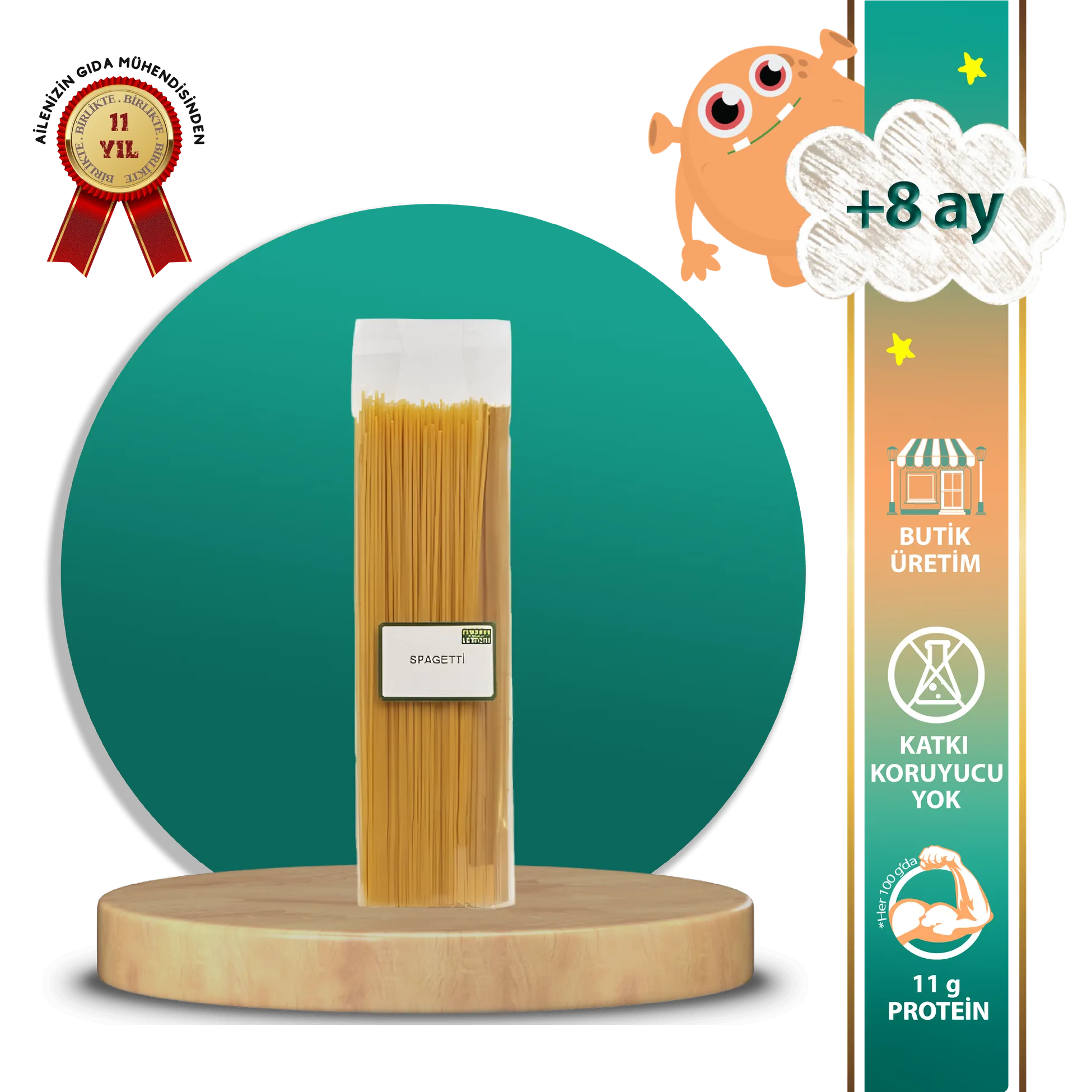 Spagetti (+8 ay - 500 g - Çubuk Makarna)