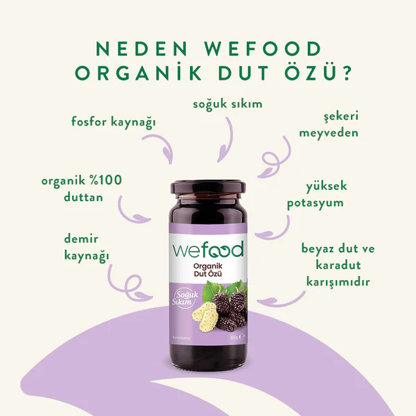 Wefood Organik Dut Özü 315 gr (Soğuk Sıkım)