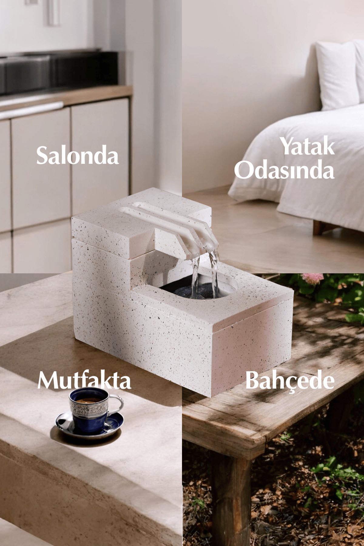 "AKIS" Desktop Concrete Decorative  Waterfall