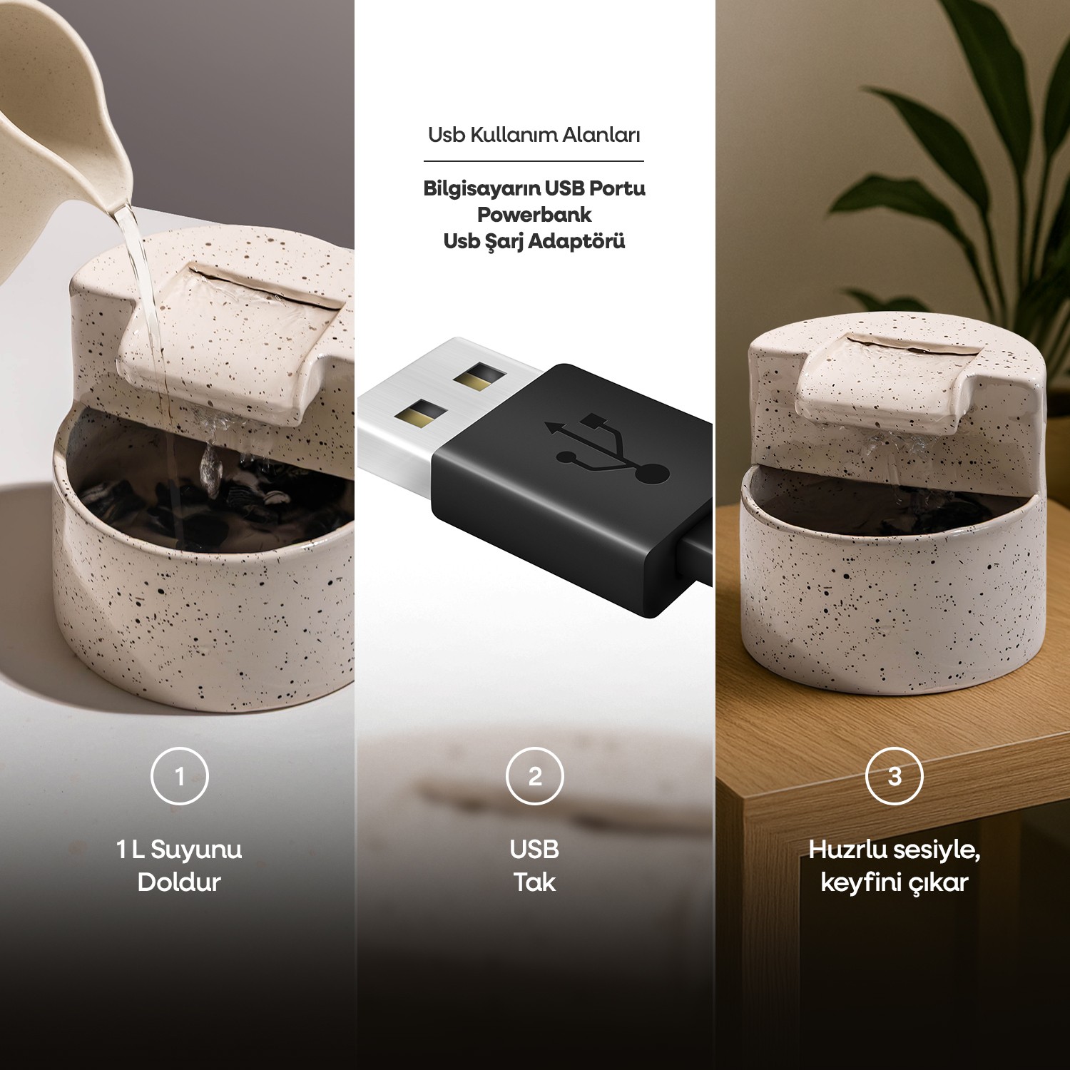 "AKIS" Desktop Concrete Decorative  Waterfall