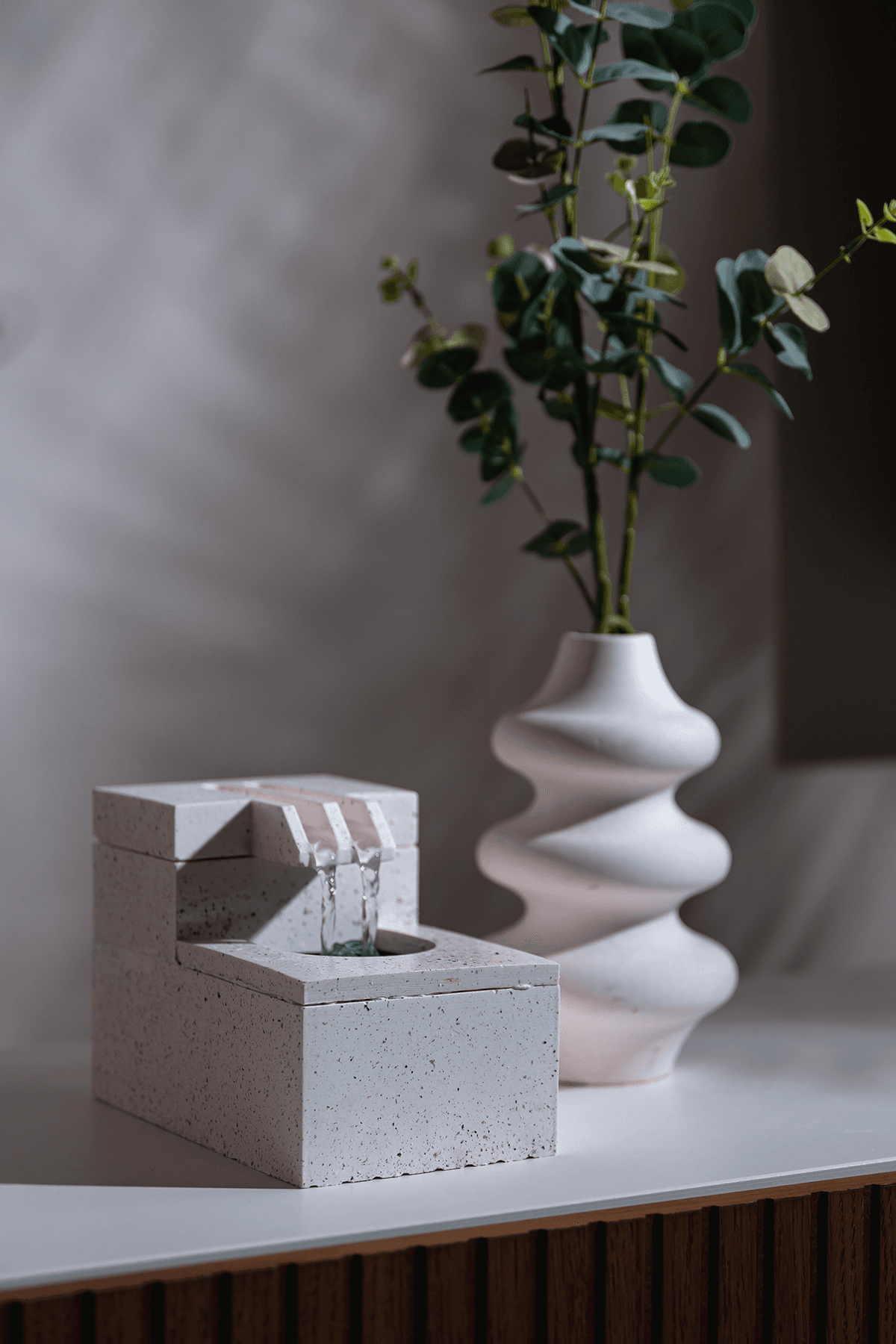 "AKIS" Desktop Concrete Decorative  Waterfall