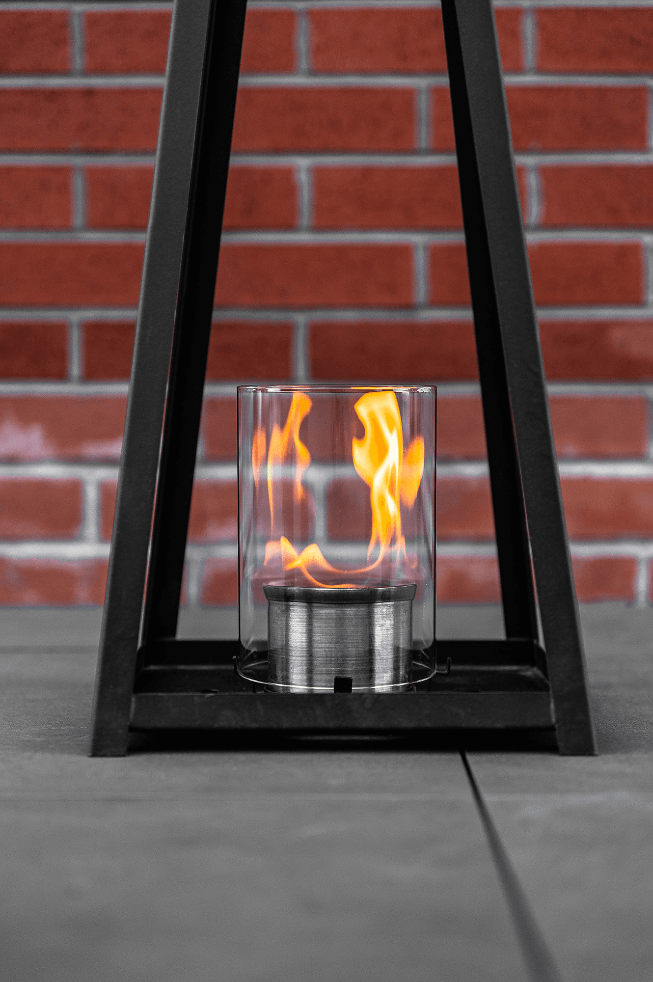 "LANTERN" Mega Metal Şömine +1 Litre Tabart Fire Şömine Yakıtı (70cm) - Siyah