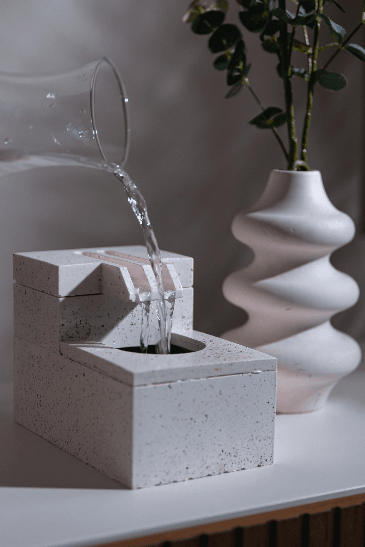 "AKIS" Desktop Concrete Decorative  Waterfall