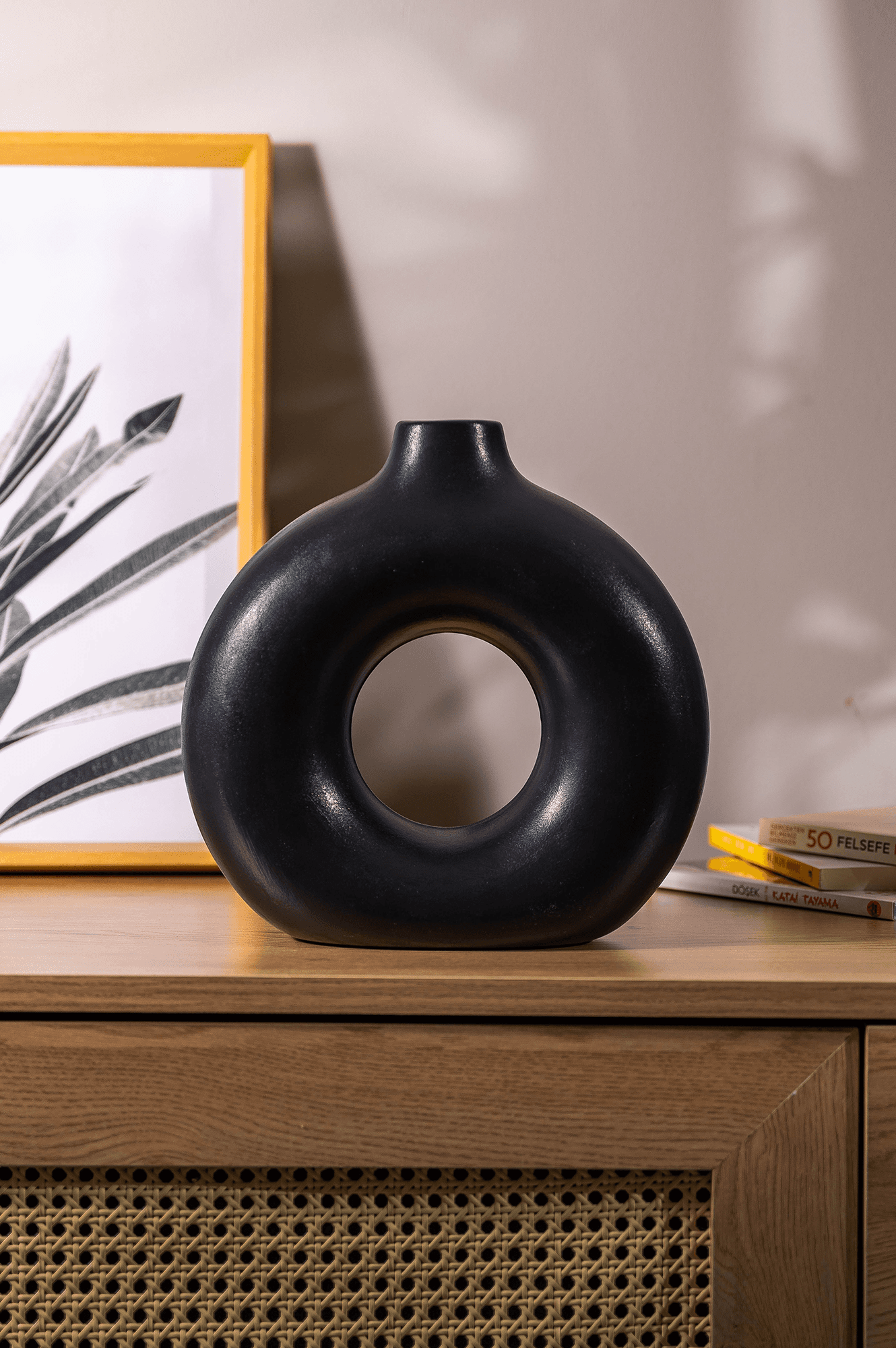 "BAGE" Ceramic Vase - Antrasit