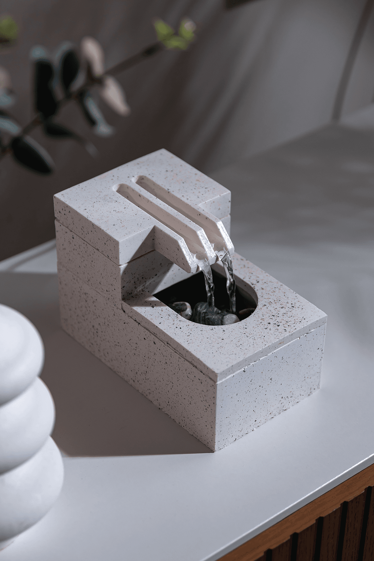 "AKIS" Desktop Concrete Decorative  Waterfall