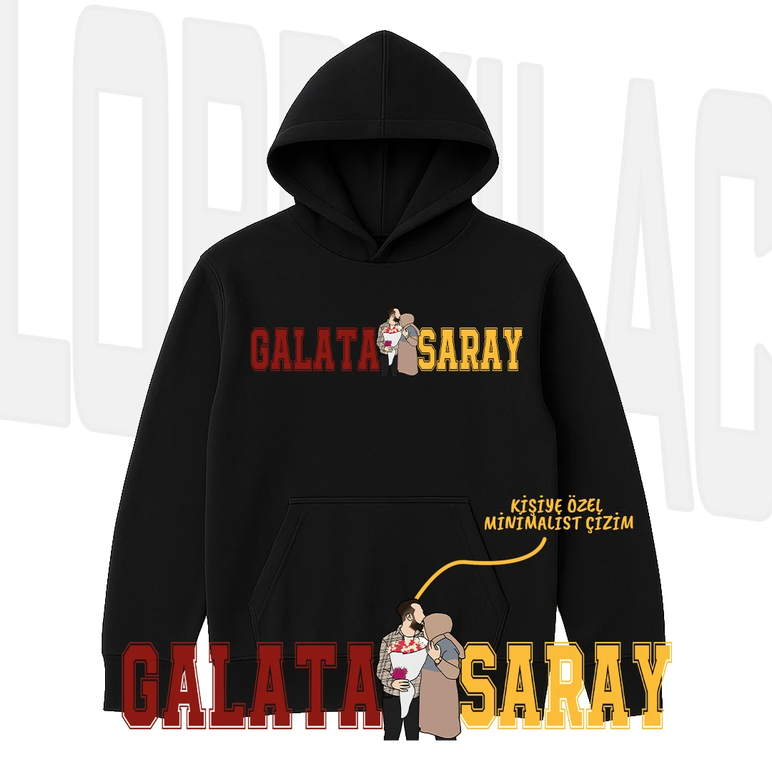 Galataxsaray Minimalist Baskılı Sweatshirt