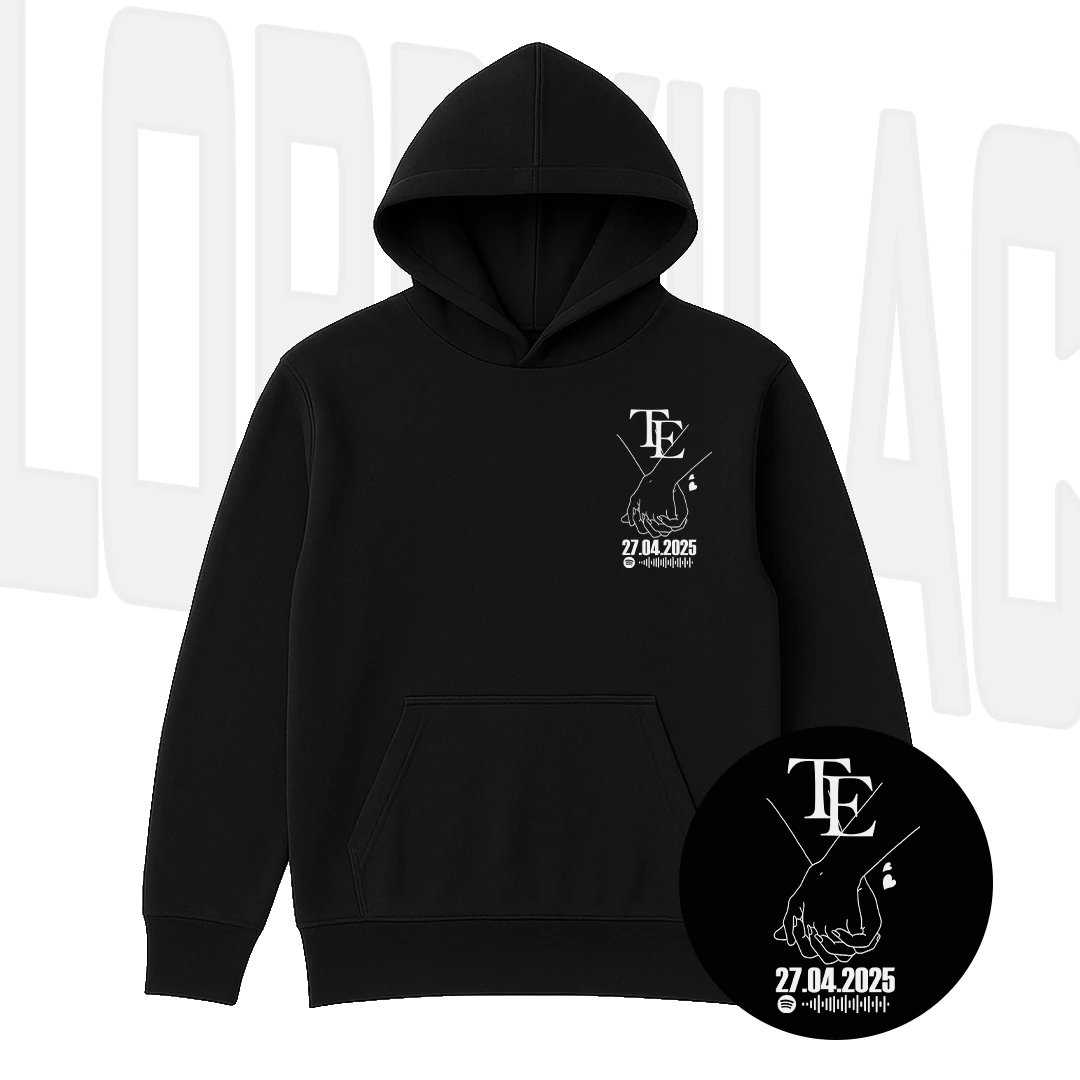 Minimalist Çizim Harf,Tarih Ve Şarkı Baskılı Sweatshirt