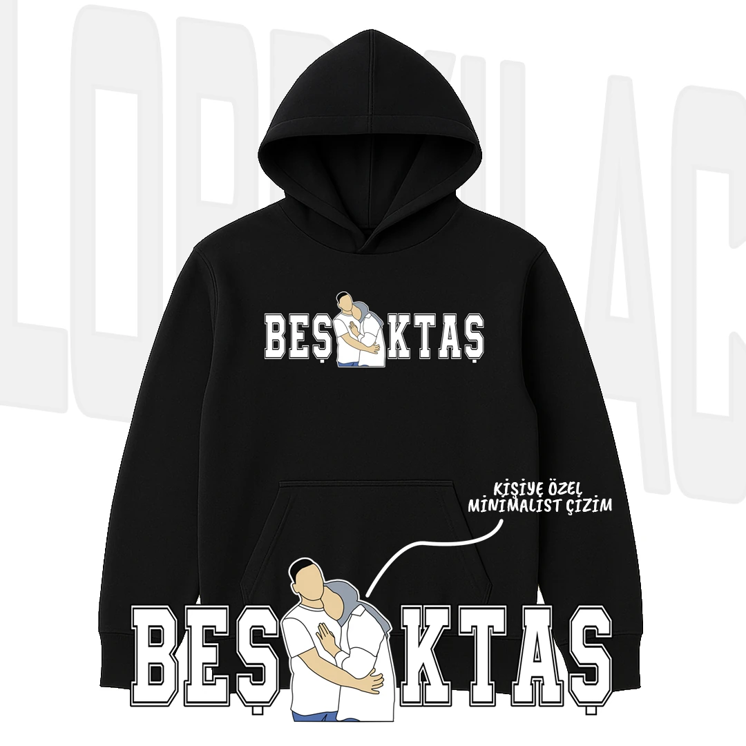 Beşxktaş Minimalist Baskılı Sweatshirt