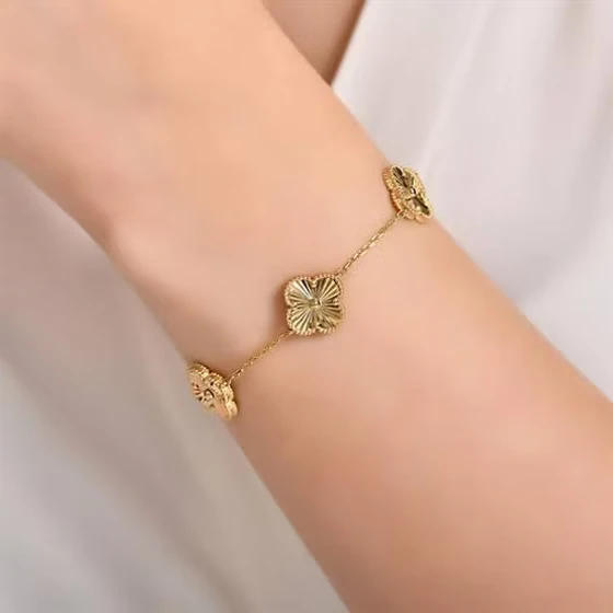 B124 Bileklik 5'li Yonca 22 Ayar 7,32 Gram 