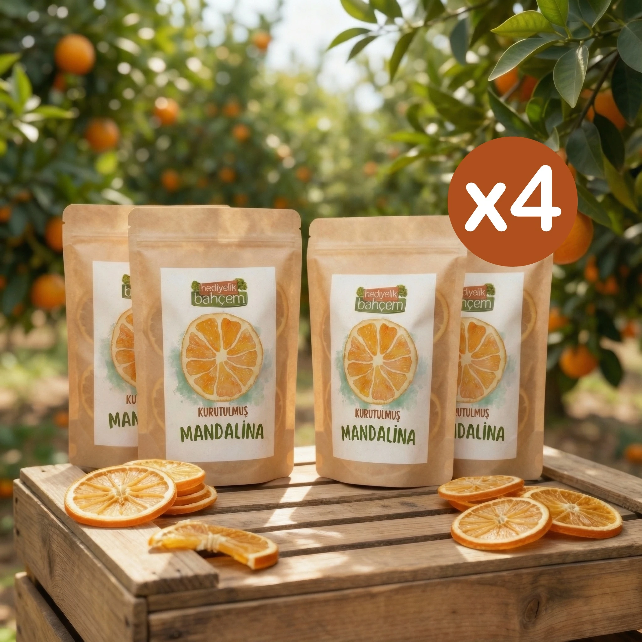 Doğal Kurutulmuş Mandalina 100 Gr - 4'lü Paket