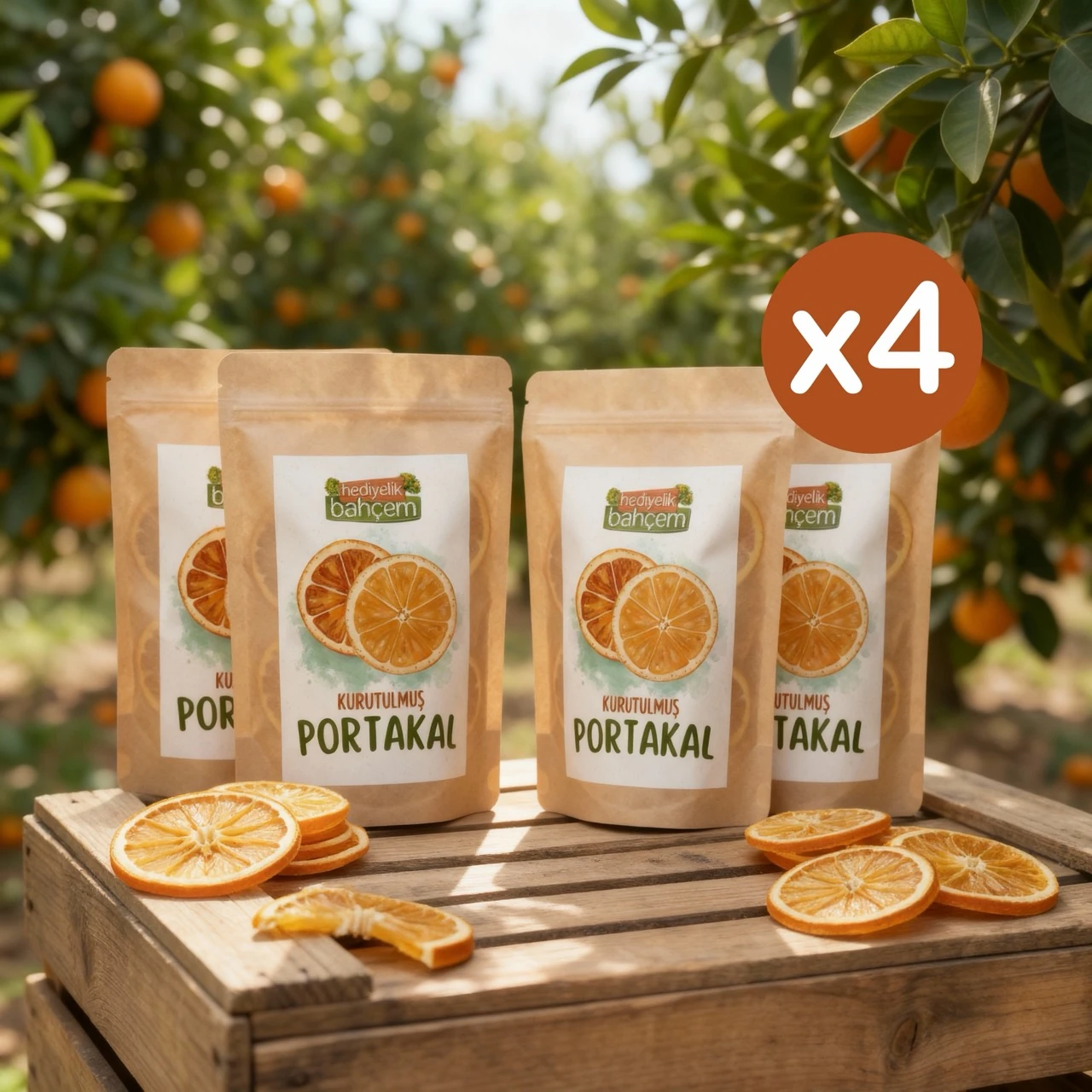 Doğal Kurutulmuş Portakal 100 gr - 4'lü Paket