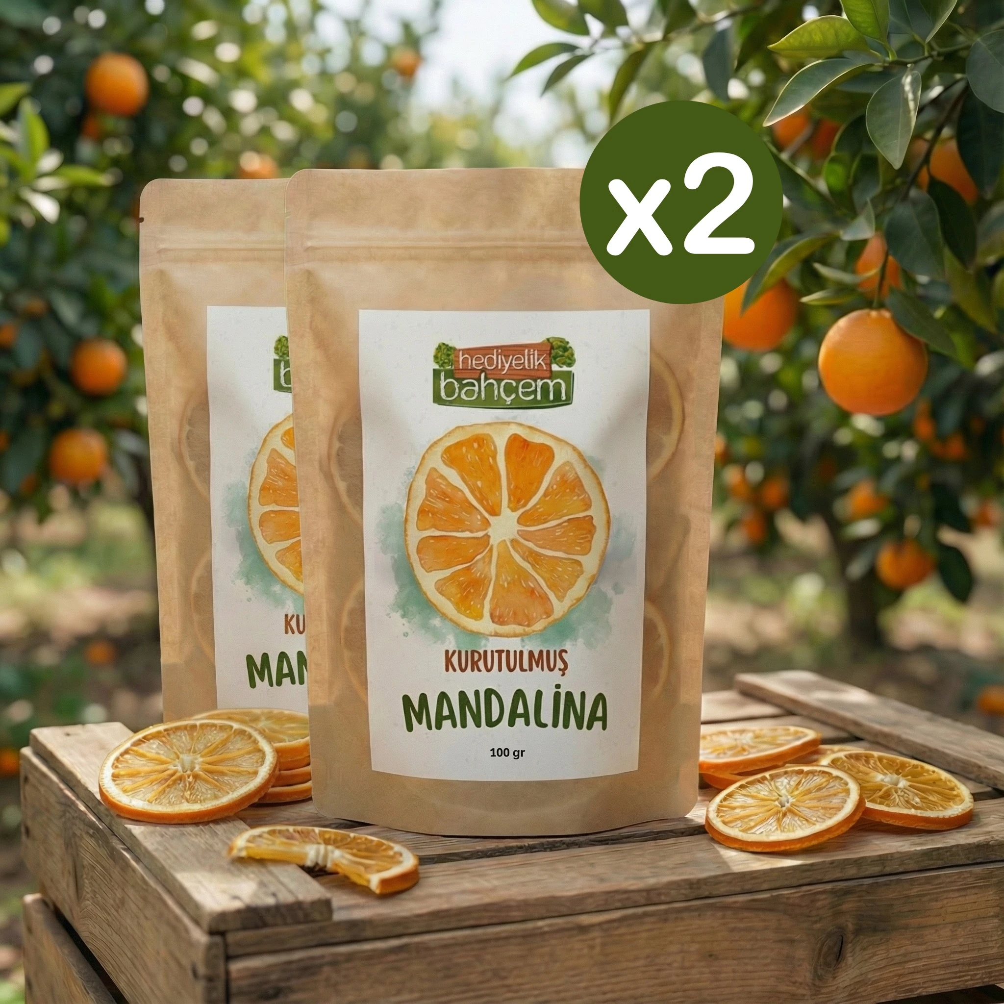 Doğal Kurutulmuş Mandalina 100 Gr - 2'li Paket