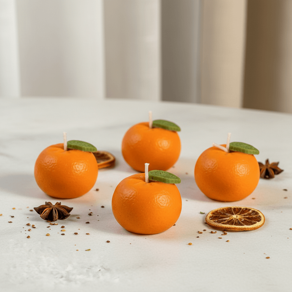 4'lü Mini Mandalina Konsept Mum