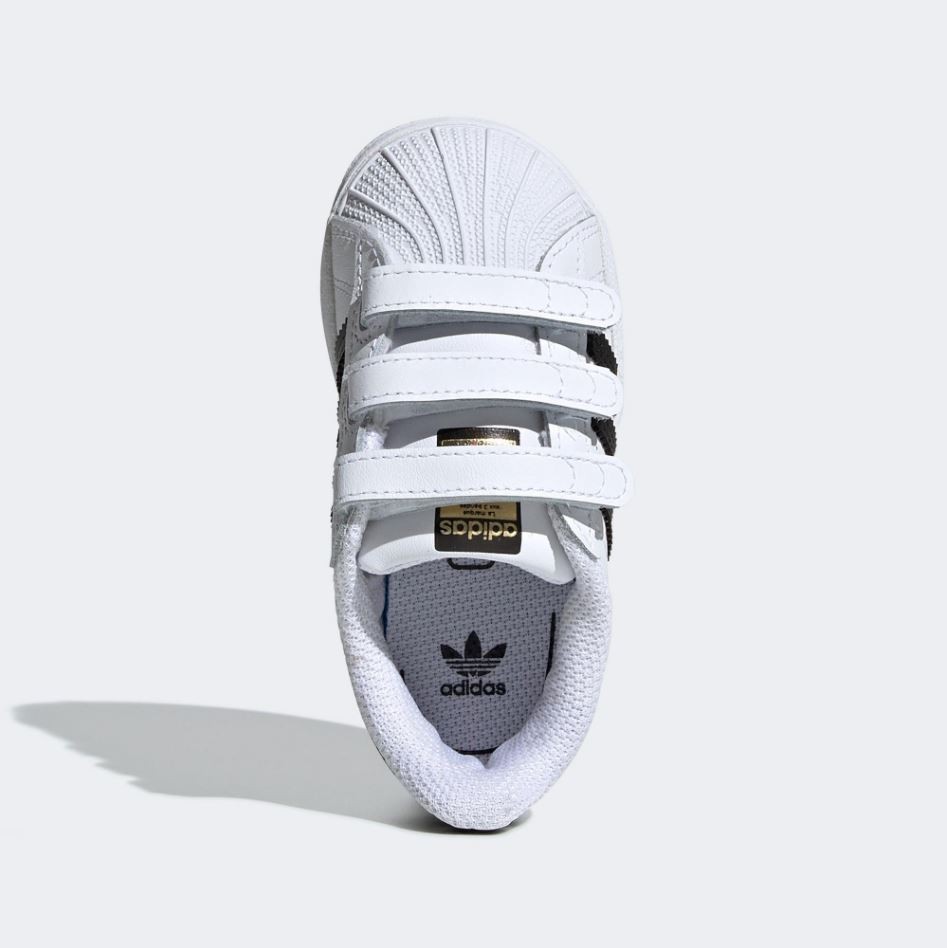 Adidas SuperStar Beyaz Siyah Cırtlı Çocuk