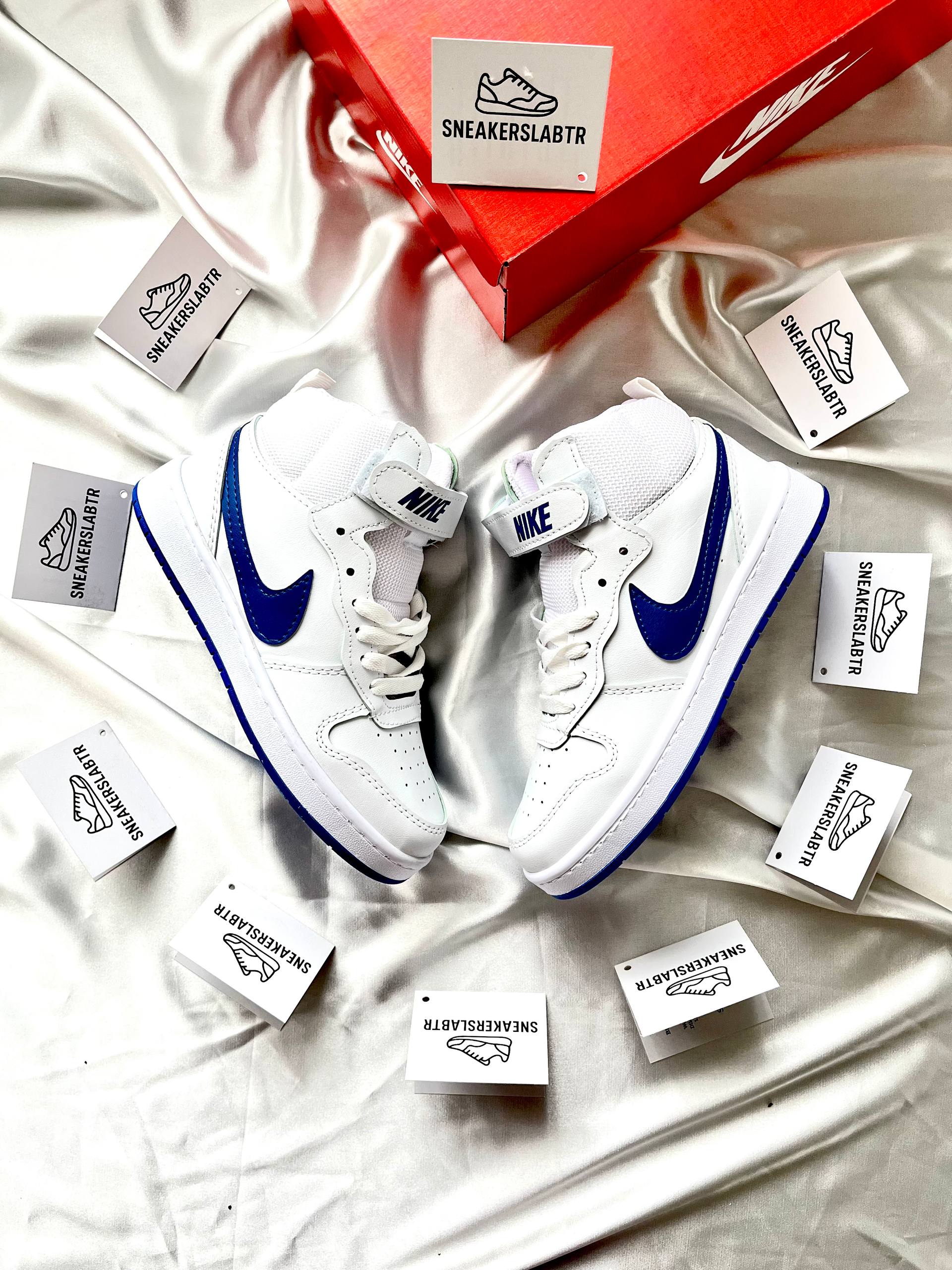 Nike Court Bot Beyaz-mavi