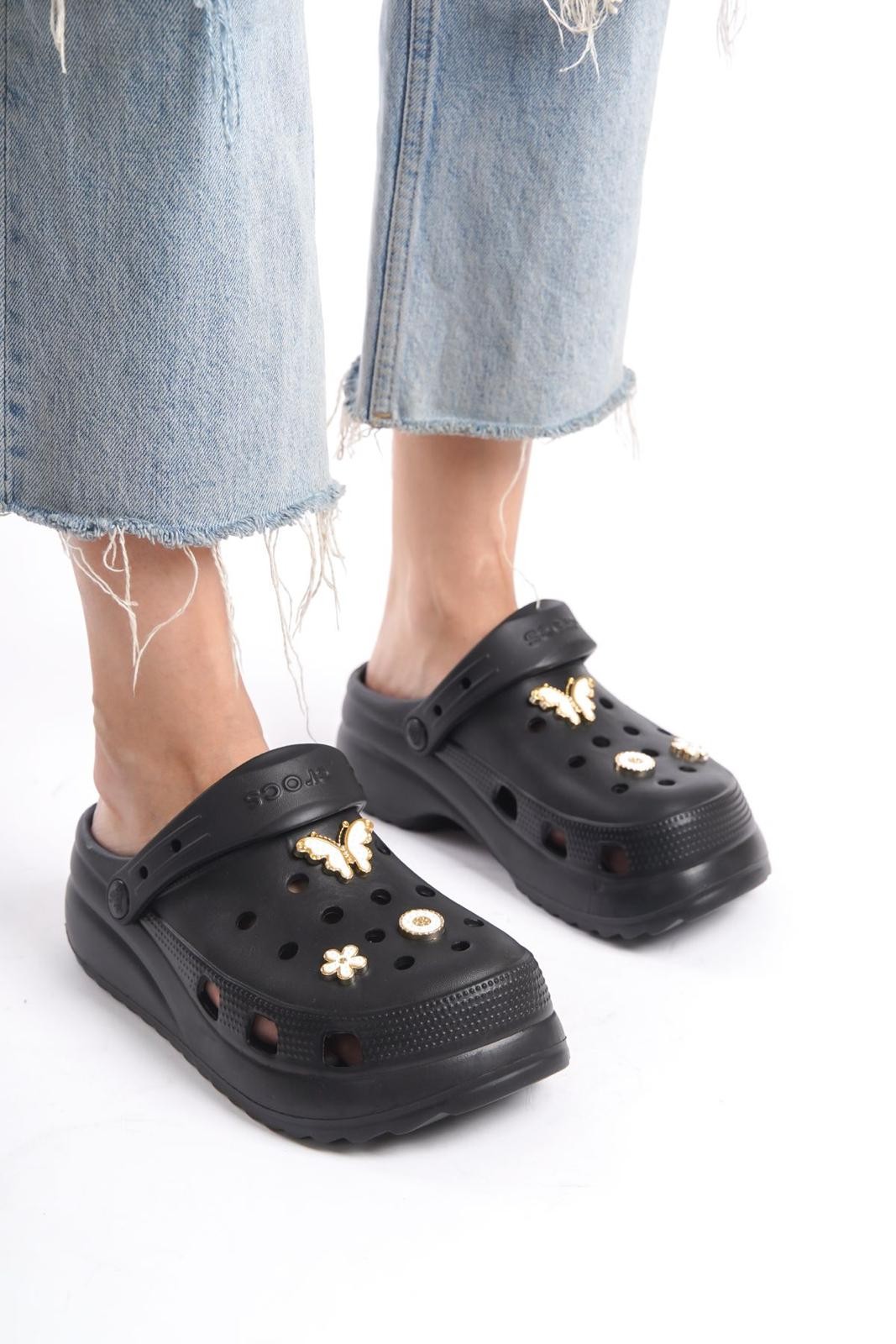 Crocs Tokalı Terlik Siyah