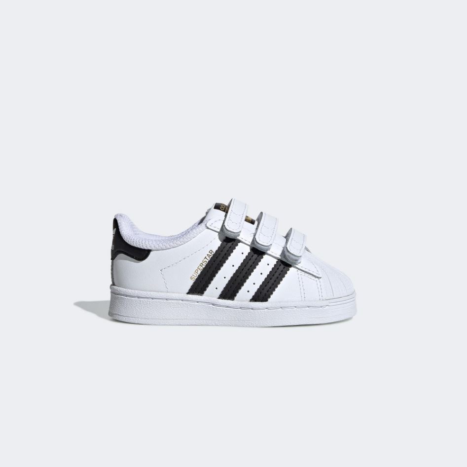 Adidas SuperStar Beyaz Siyah Cırtlı Çocuk