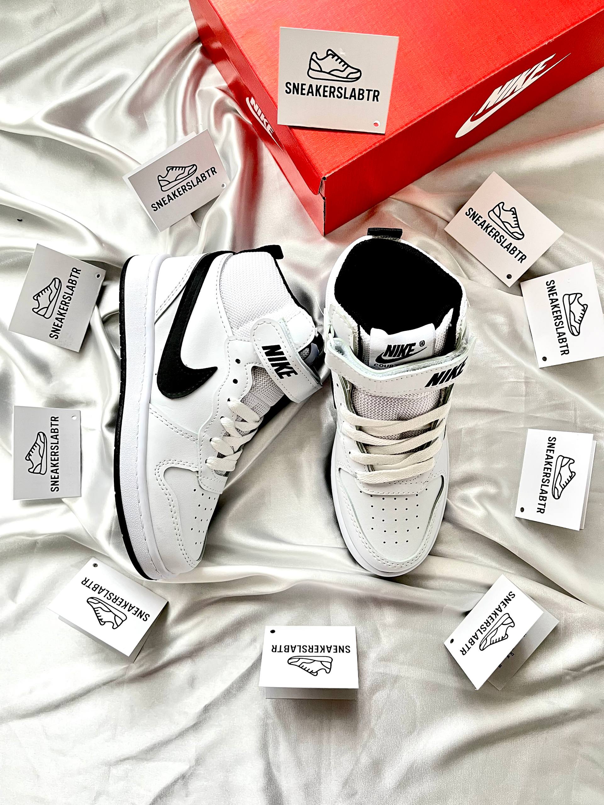 Nike Court Bot Siyah-Beyaz 