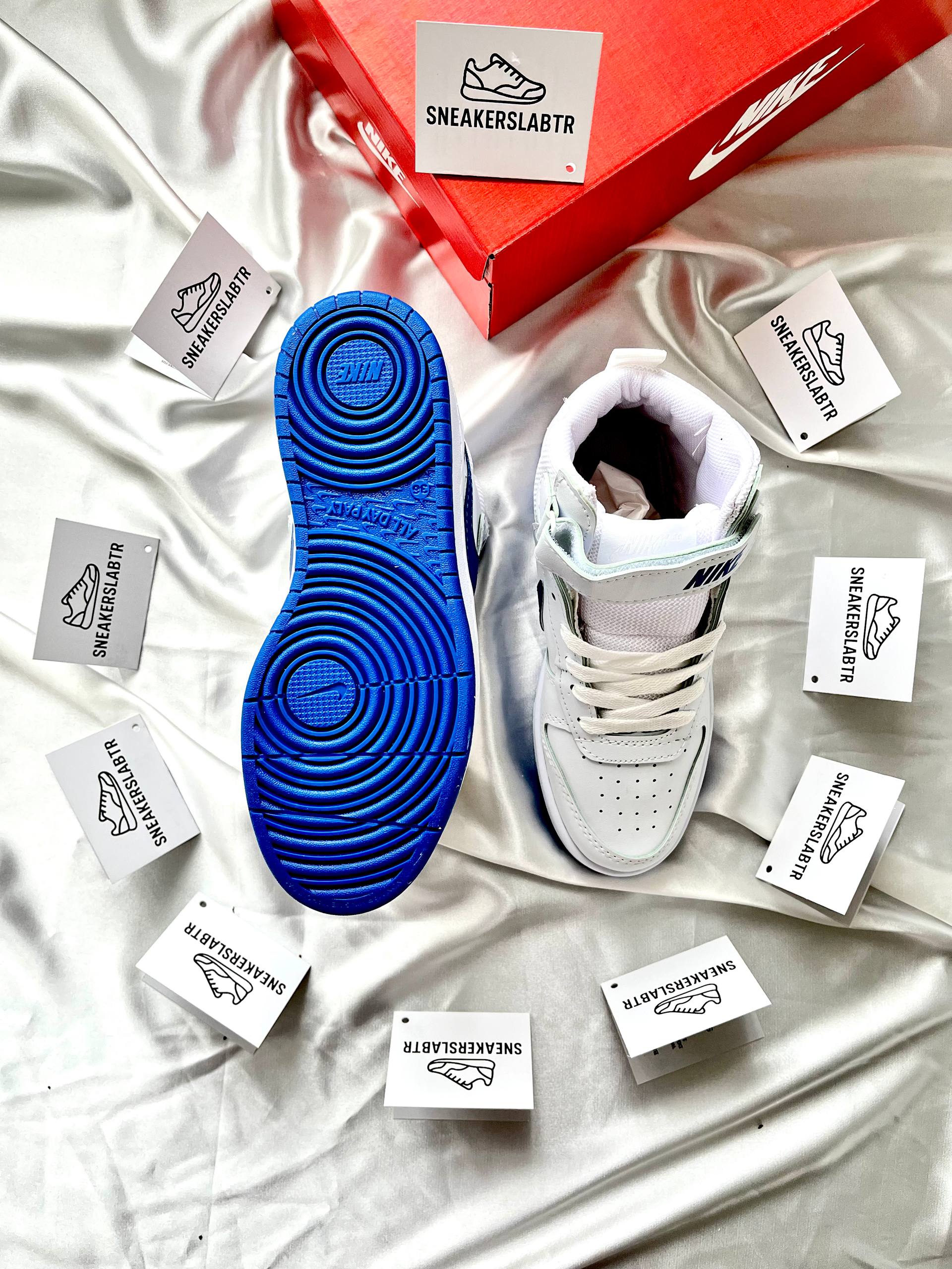 Nike Court Bot Beyaz-mavi