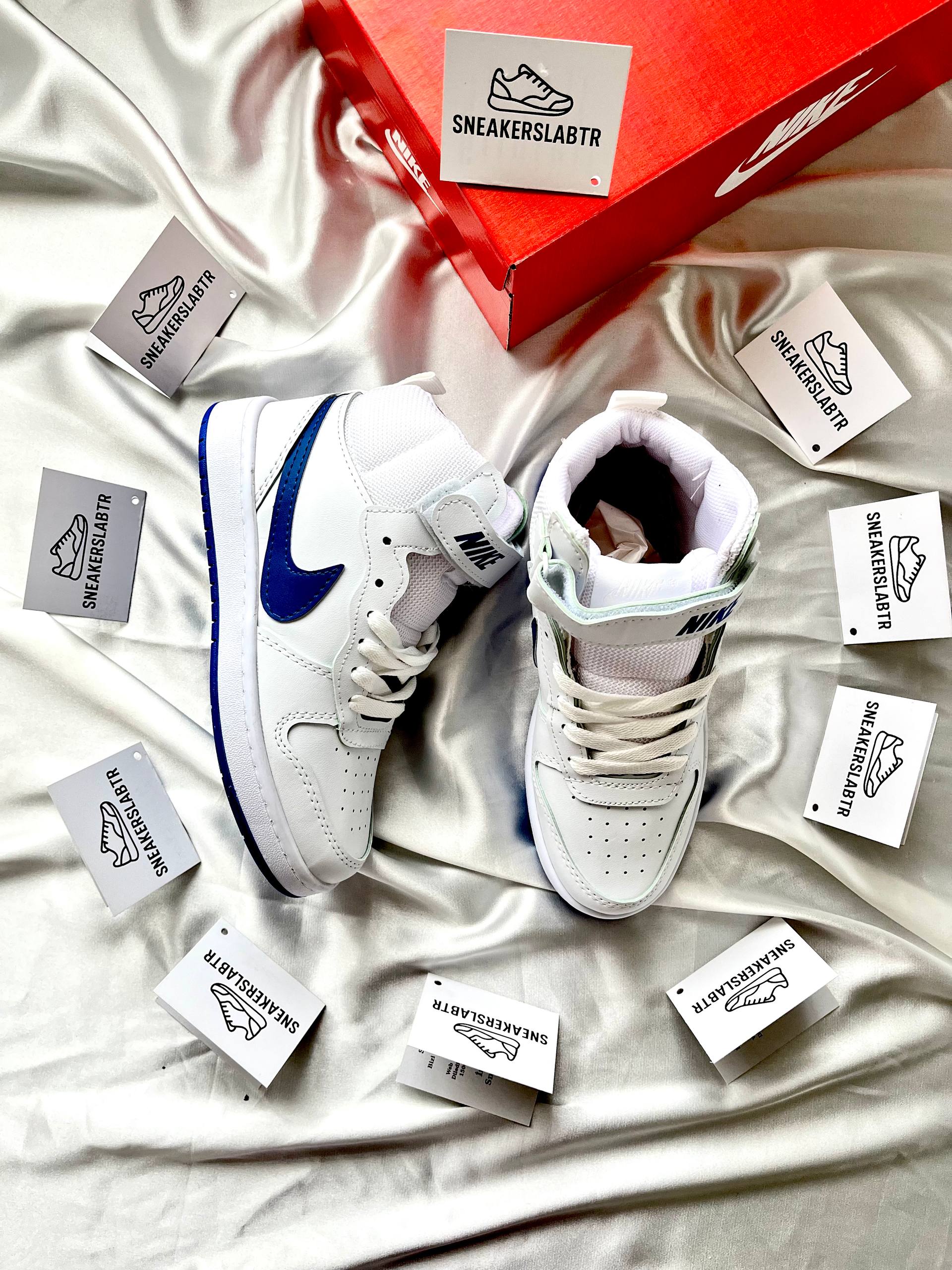 Nike Court Bot Beyaz-mavi