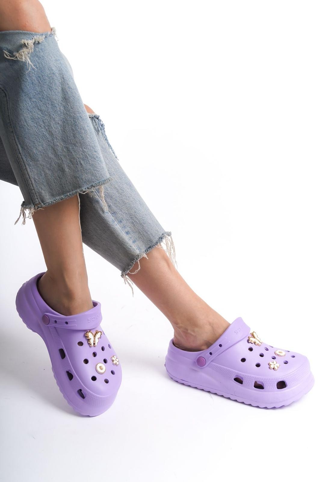 Crocs Tokalı Terlik Lila