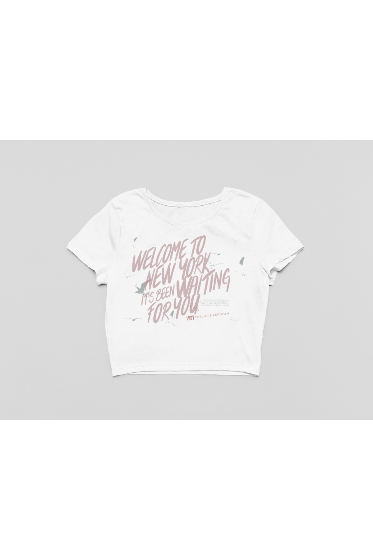 Taylor Swift 1989 Welcome To Newyork Beyaz Crop Top Crop Tişört