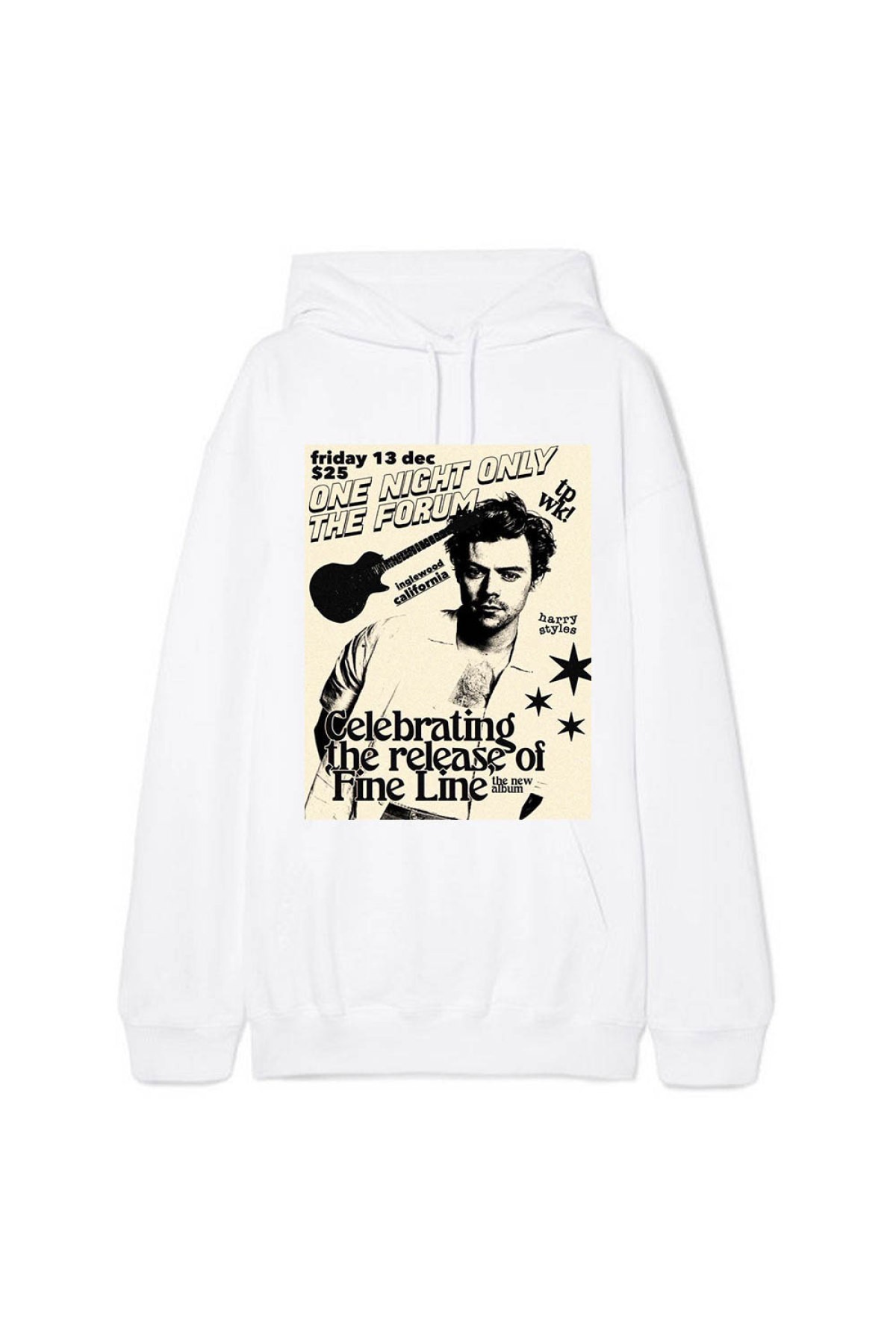 Harry Styles Beyaz Hoodie Sweatshirt