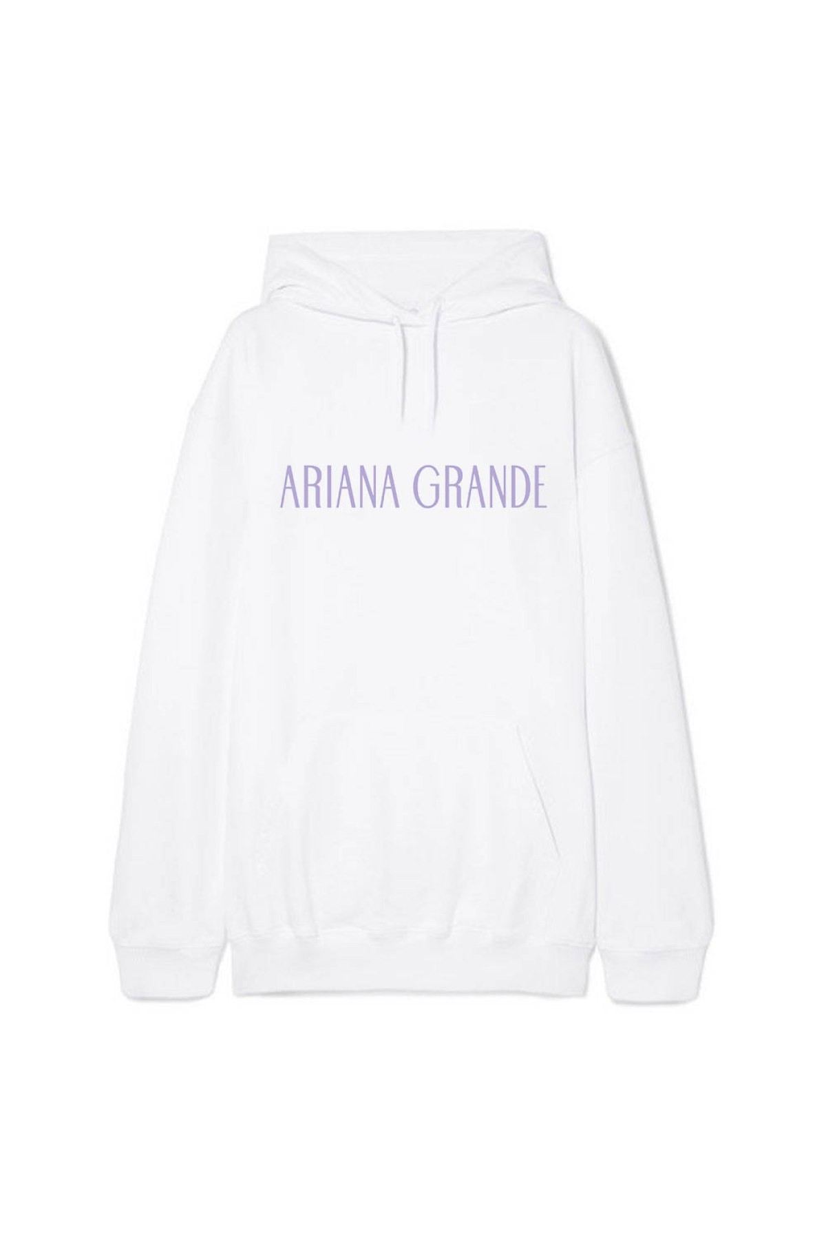 Ariana Grande Name Beyaz Kapşonlu Sweatshirt