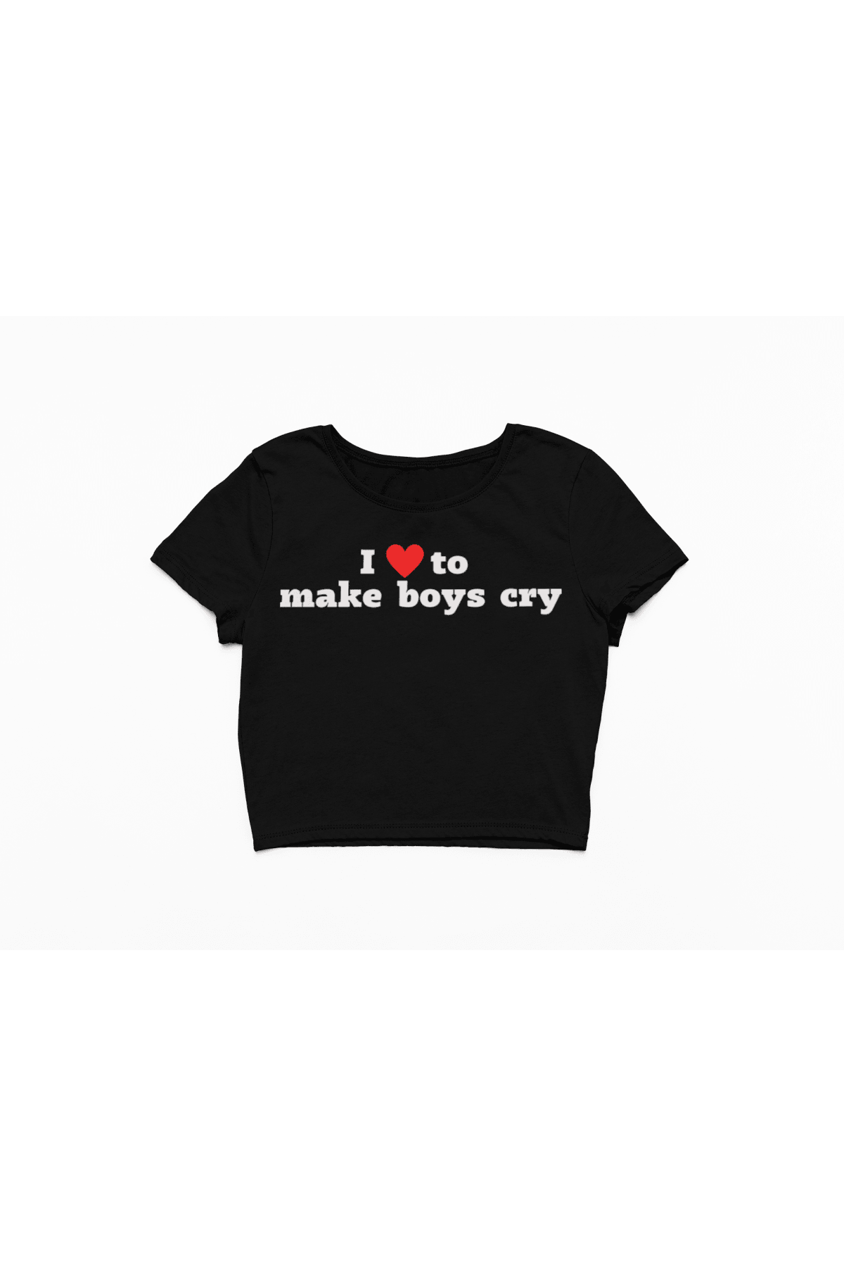 Make Boys Cry Siyah Crop Tshirt Baby Tee