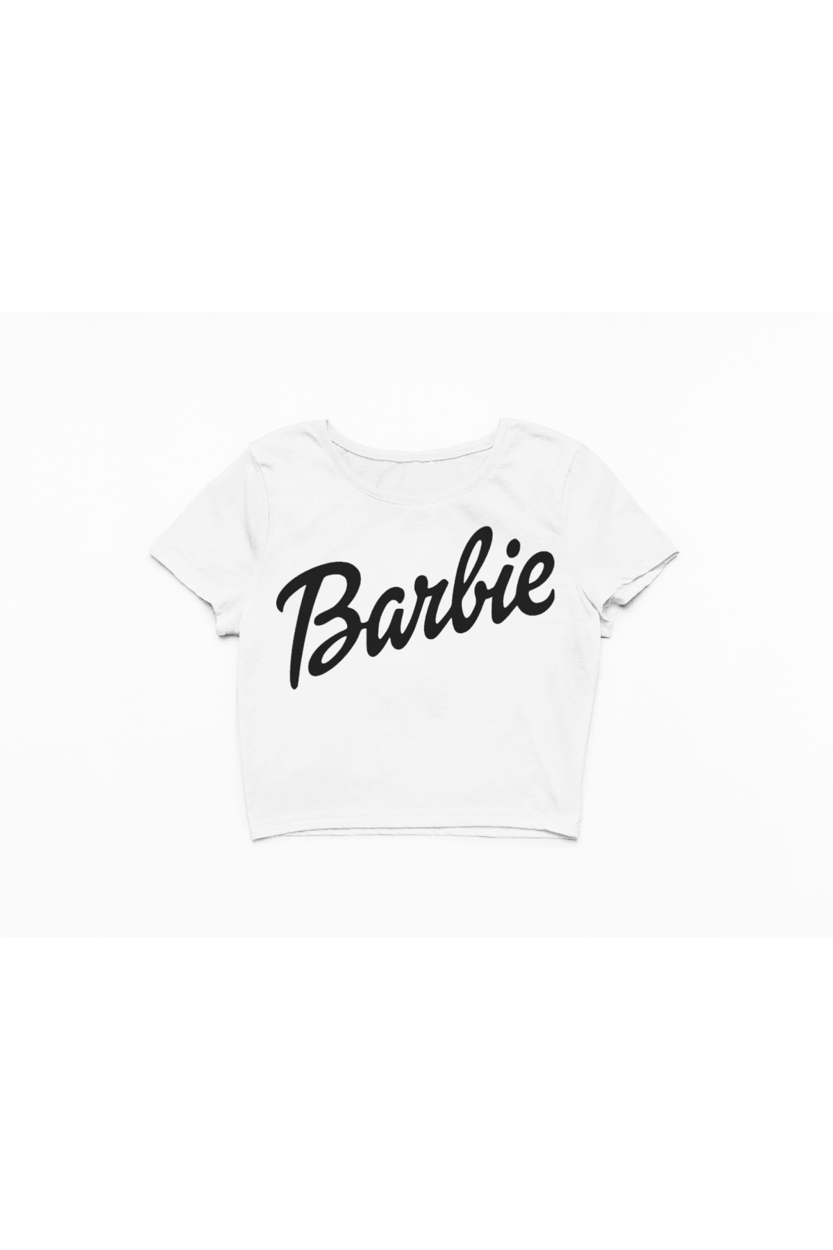 Barbie Beyaz Crop Tişört