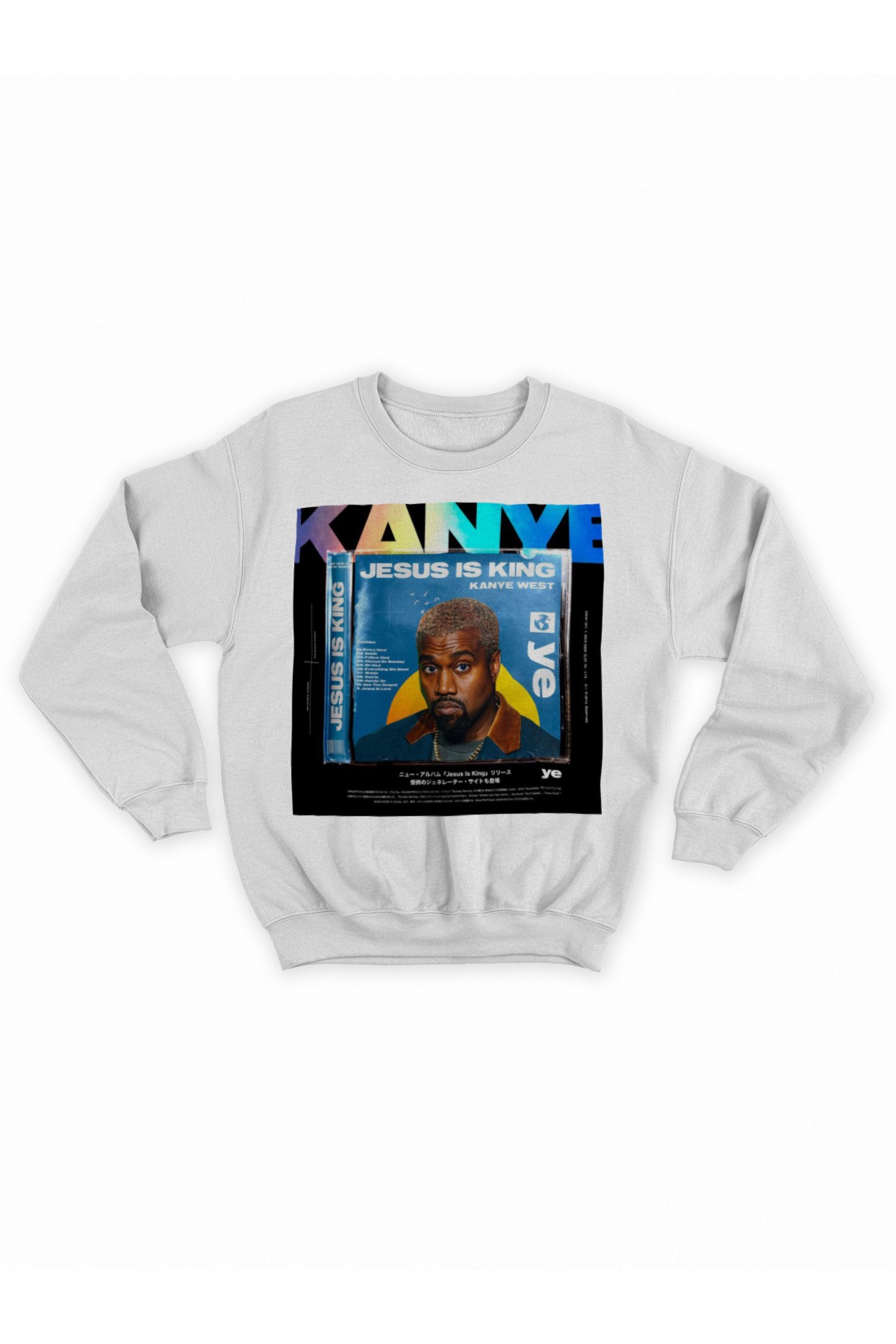 Kanye West Poster Beyaz Sweatshirt