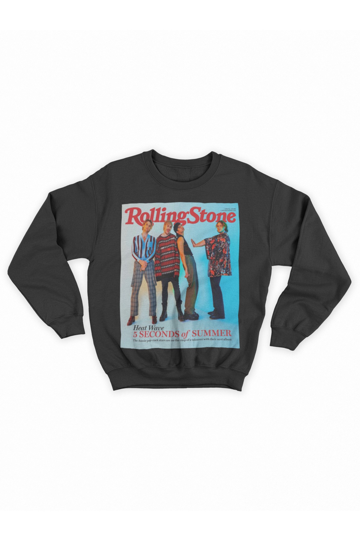 5SOS Rolling Stone Cover Siyah Sweatshirt