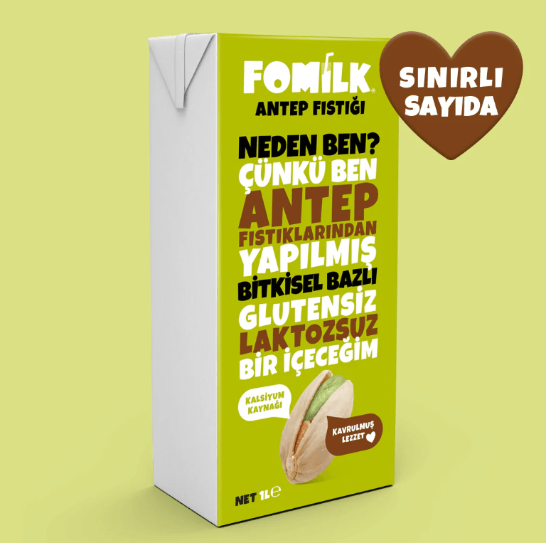 FOMİLK BİTKİSEL BAZLI ANTEP FISTIĞI İÇECEĞİ 1L X 12