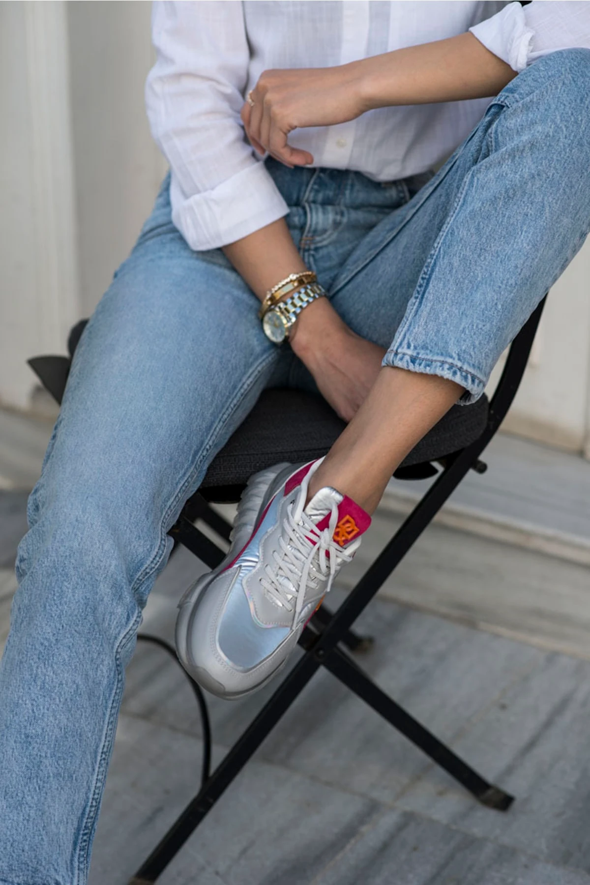 Teresa Kadin Siyah Gri Air Taban Snekaer