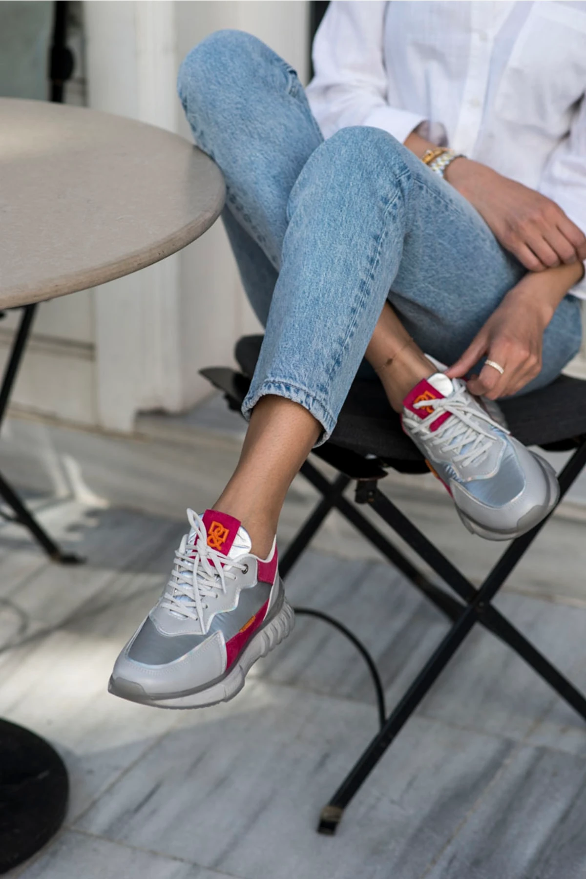 Teresa Kadin Siyah Gri Air Taban Snekaer