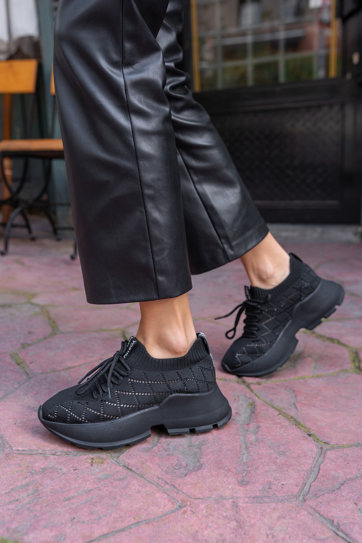 Yannis Kadin Beyaz Triko Sneakers