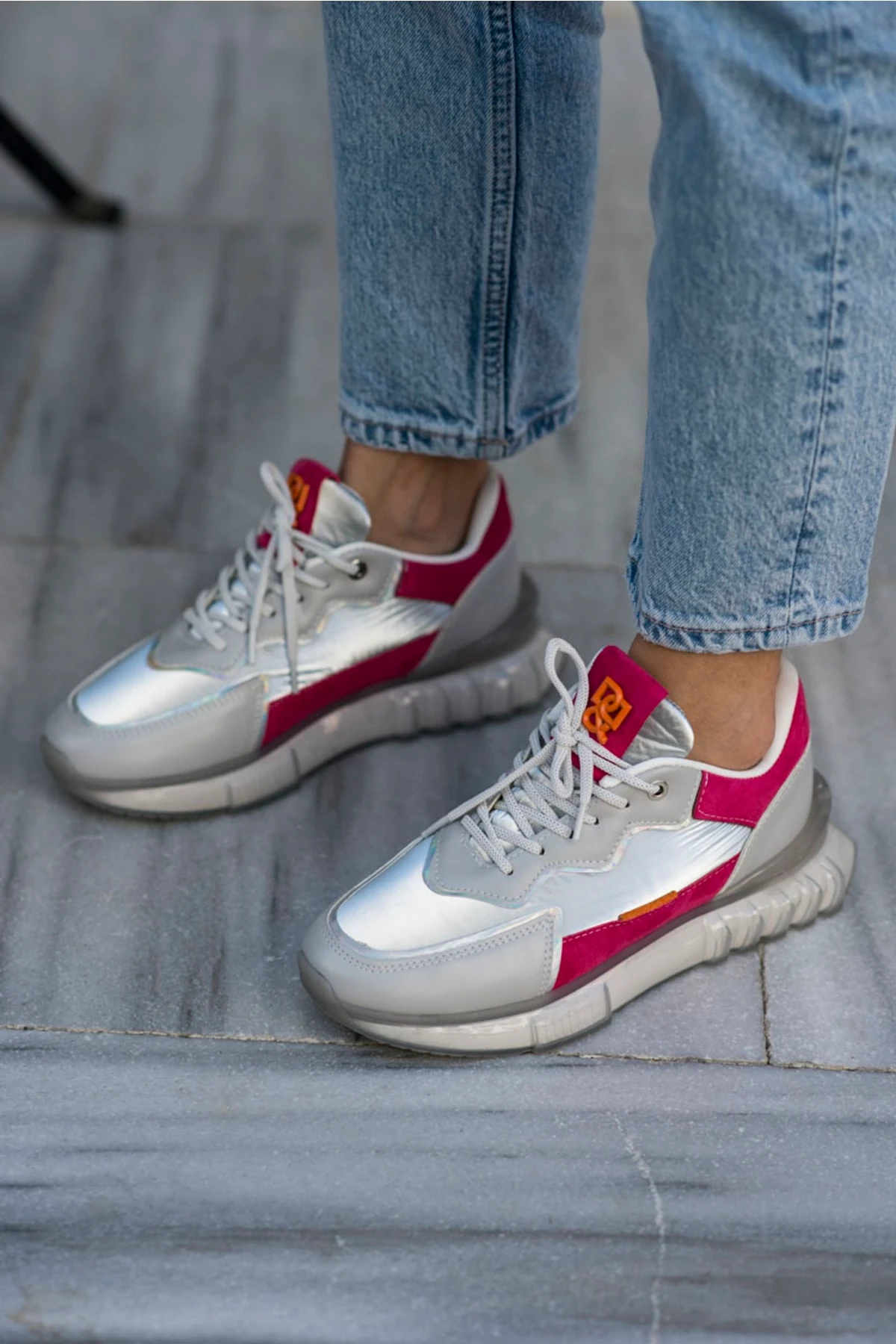 Teresa Kadin Siyah Gri Air Taban Snekaer