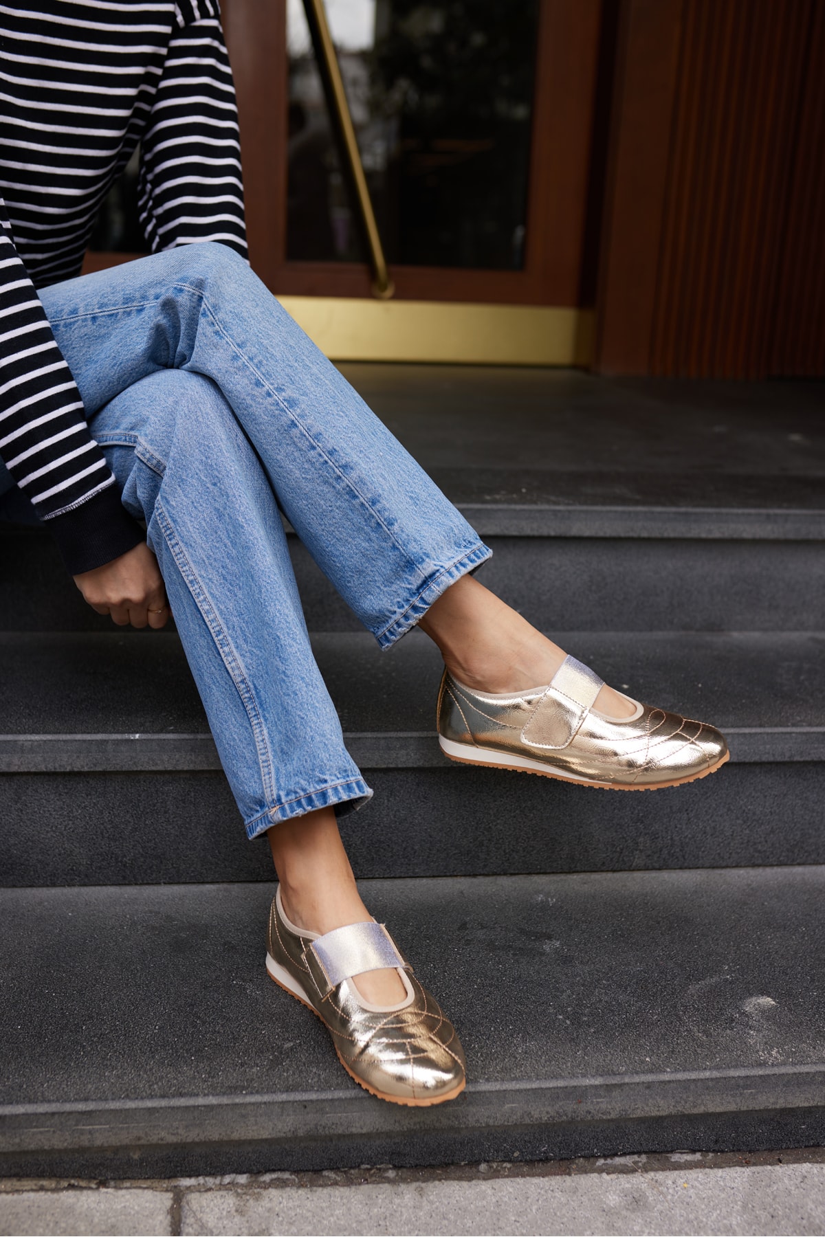 BARTU KADIN GOLD LASTIK DETAY SNEAKER