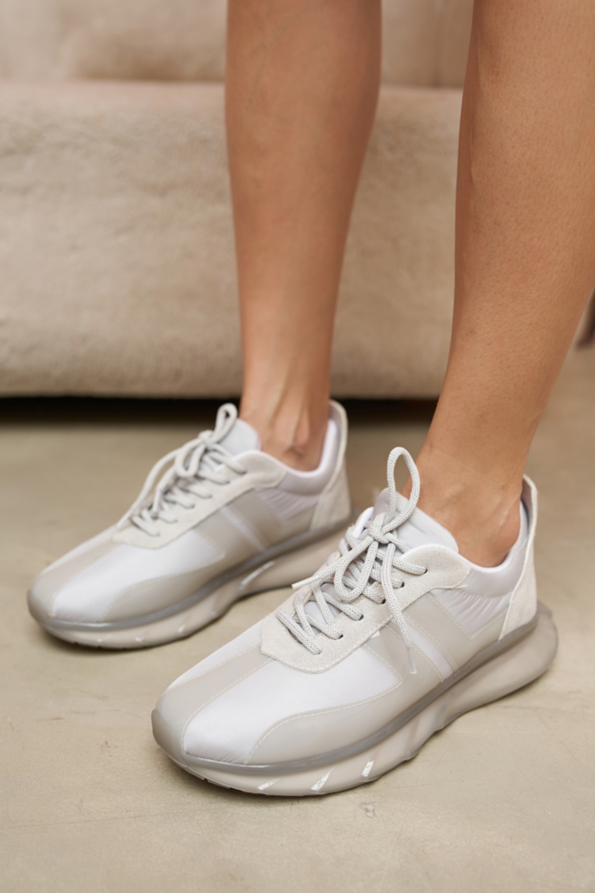 Fabiana Kadın Gri Parasut Gri Seffaf Detay Airtaban Sneakers