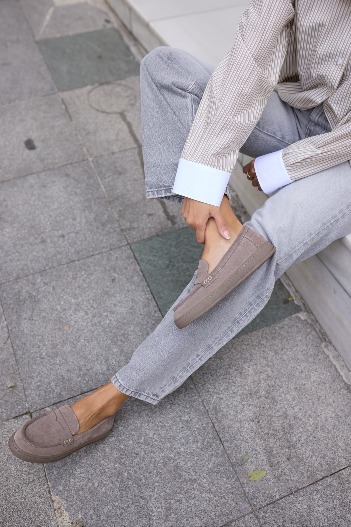 CRAFT KADIN VİZON GERCEK SUET LOAFER AYAKKABİ