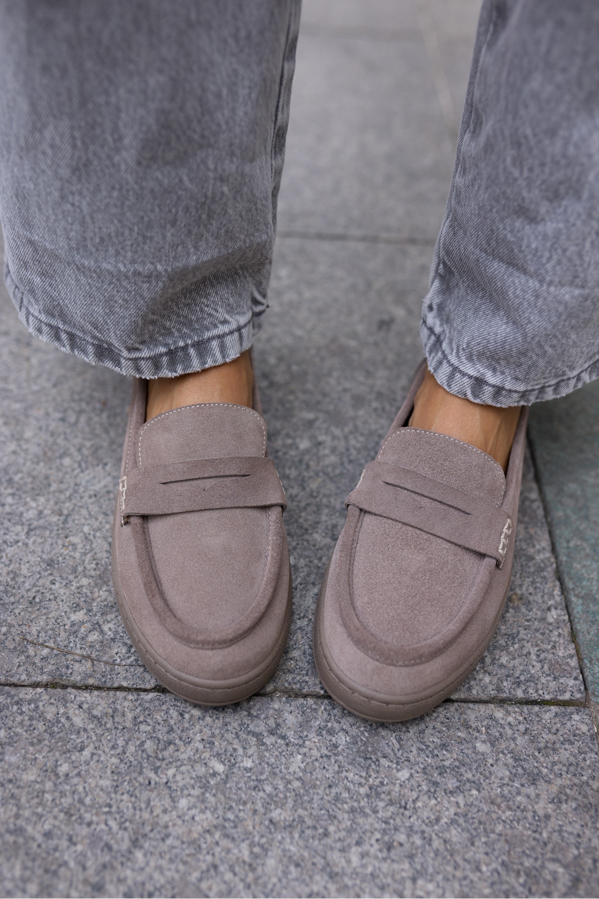 CRAFT KADIN VİZON GERCEK SUET LOAFER AYAKKABİ